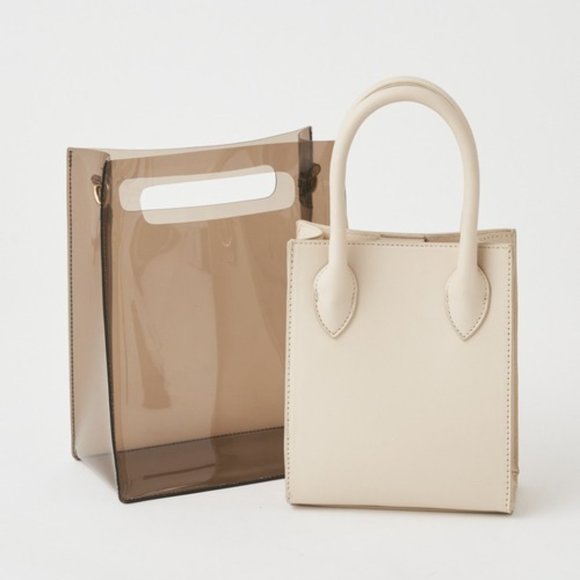 Faux Leather 2 way mini tote bag - Picture 3 of 12